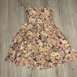 Floral Kids Dress in Pink and Yellow
